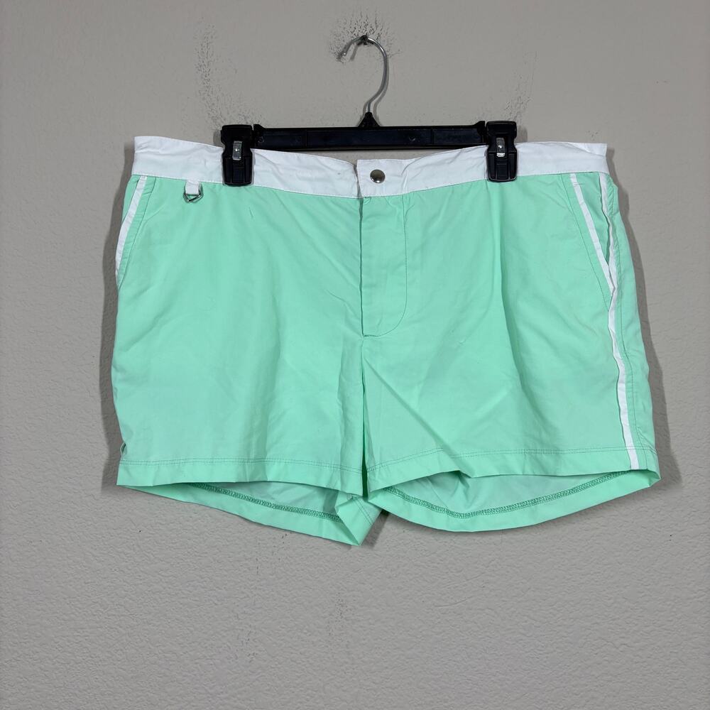 Les Canebiers Mens Size 2XL Ramatuel Court Swim Shorts Neon Green Mesh Lined